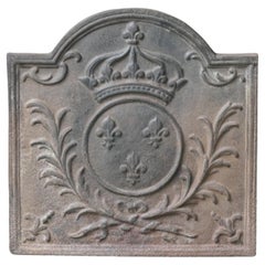 Vintage French Louis XV Style 
Arms of France
 Fireback / Backsplash