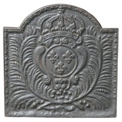 Plaque de cheminée française de style Louis XV « Arms of France »