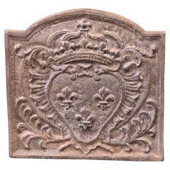 Plaque de cheminée française de style Louis XV « Arms of France »