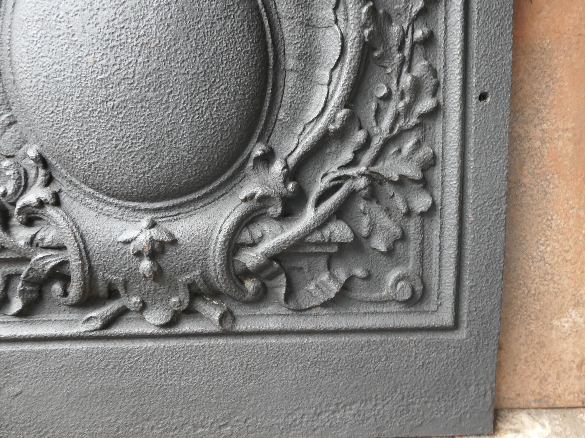 Plaque de cheminée / dosseret de style Louis XV armoiries de France en vente 4
