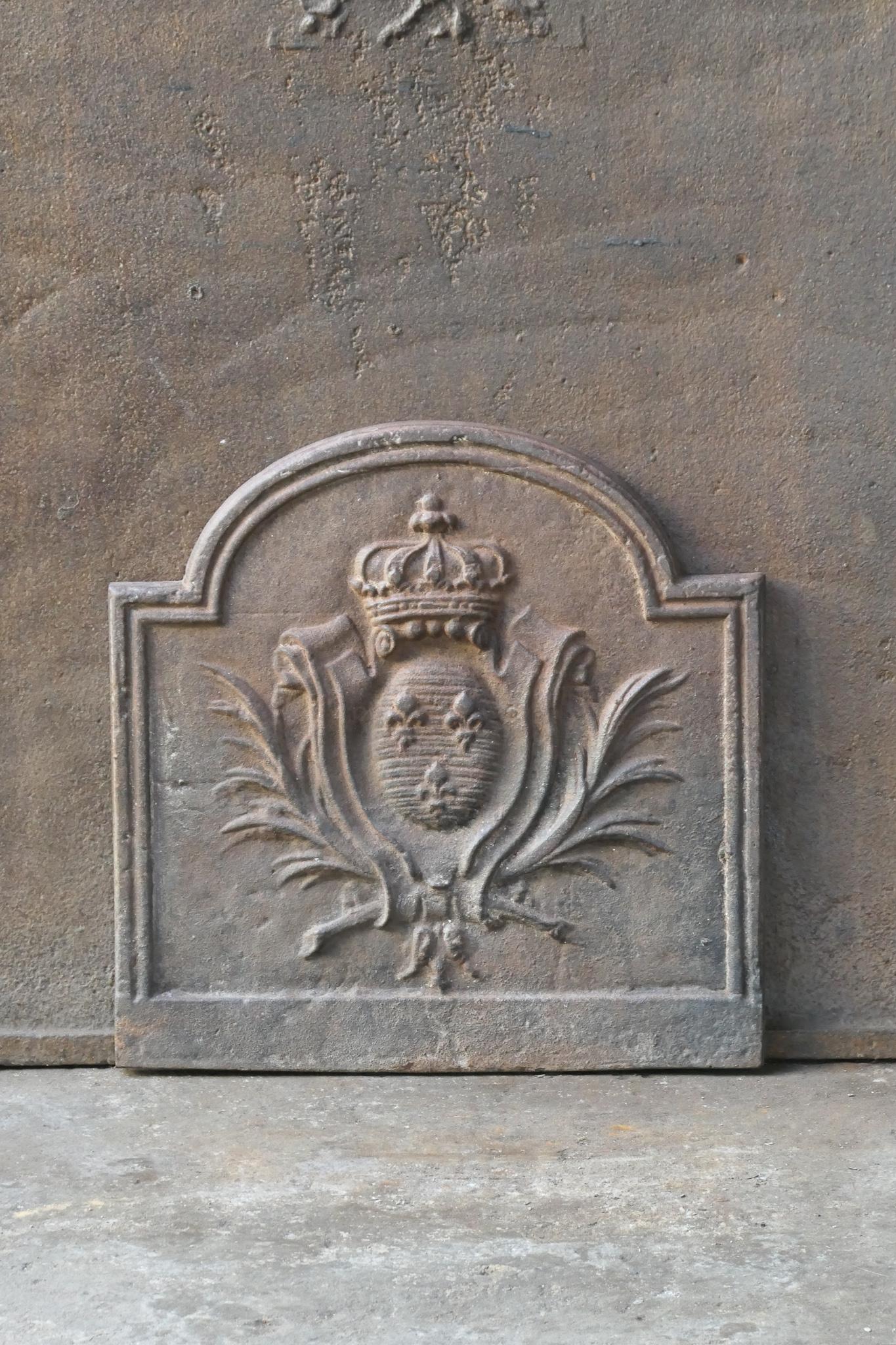 Cast French Louis XV Style 'Arms of France' Fireback