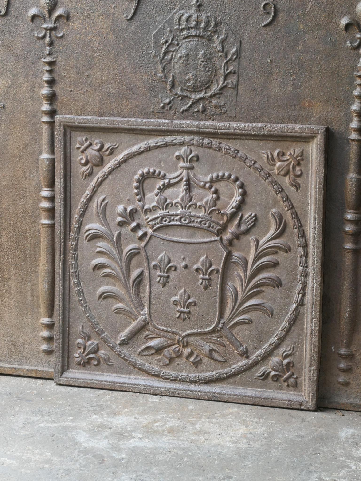 Cast French Louis XV Style Arms of France Fireback