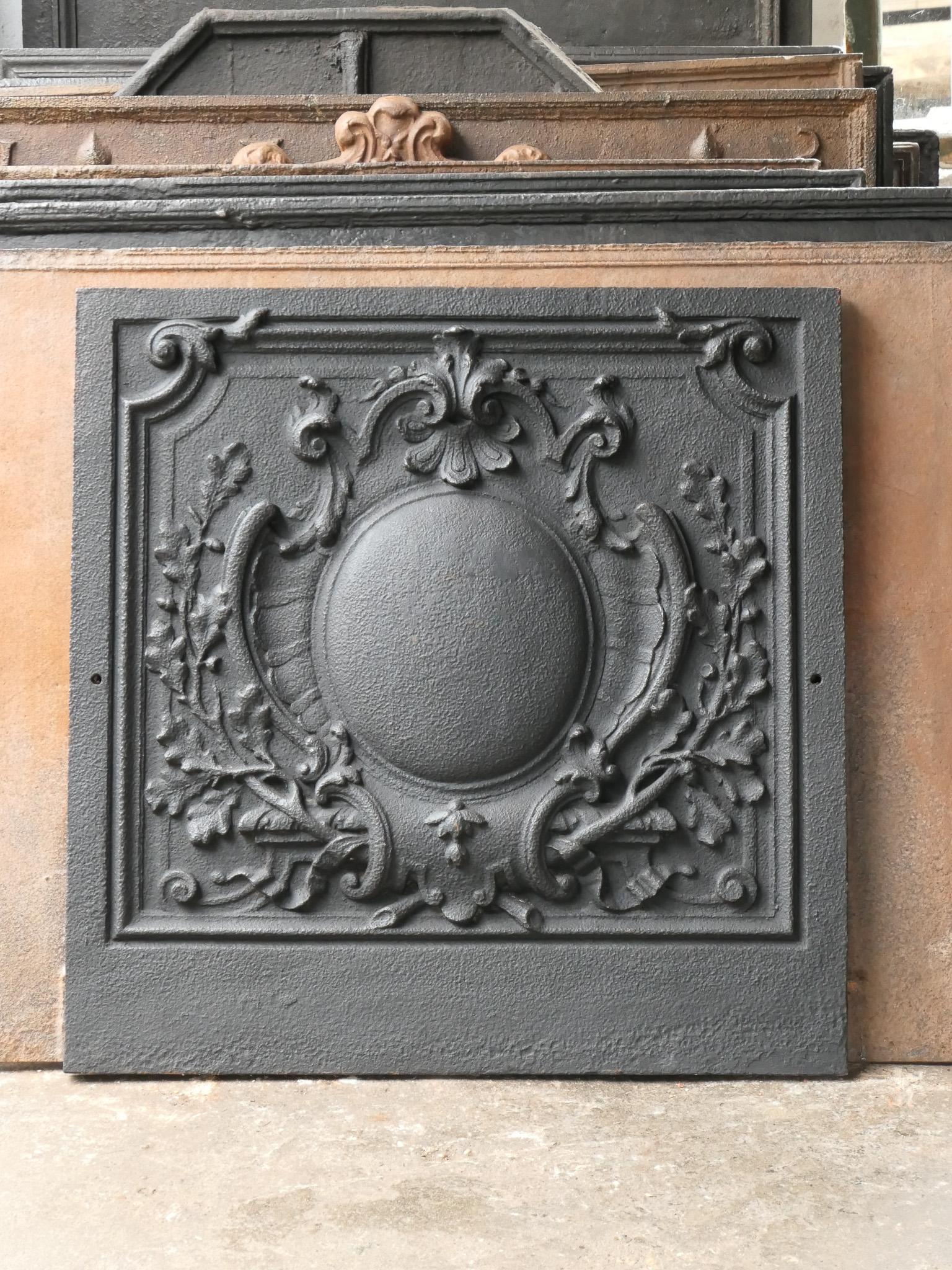 Moulage Plaque de cheminée / dosseret de style Louis XV armoiries de France en vente
