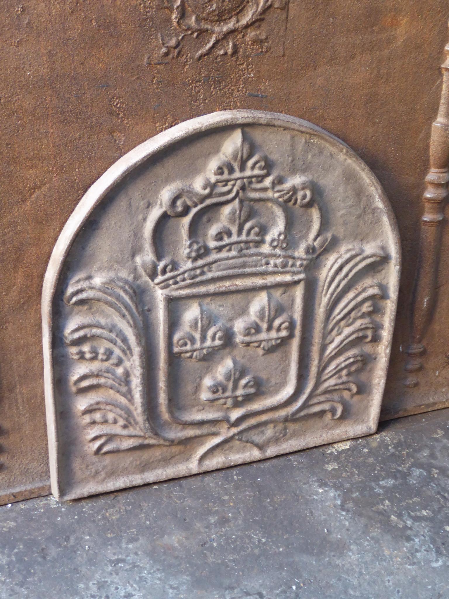 French Louis XV Style 'Arms of France' Fireback / Backsplash In Good Condition For Sale In Amerongen, NL