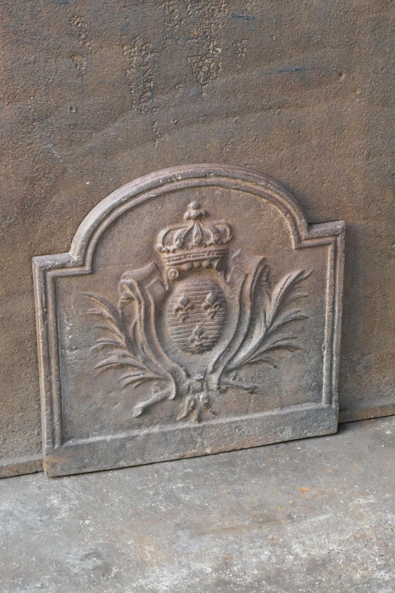 20th Century French Louis XV Style 'Arms of France' Fireback