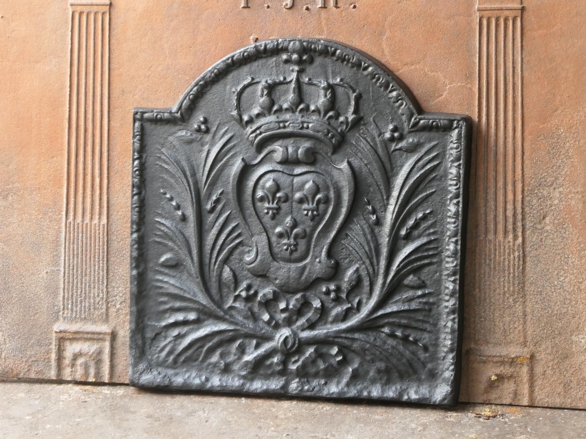 20th Century French Louis XV Style 'Arms of France' Fireback