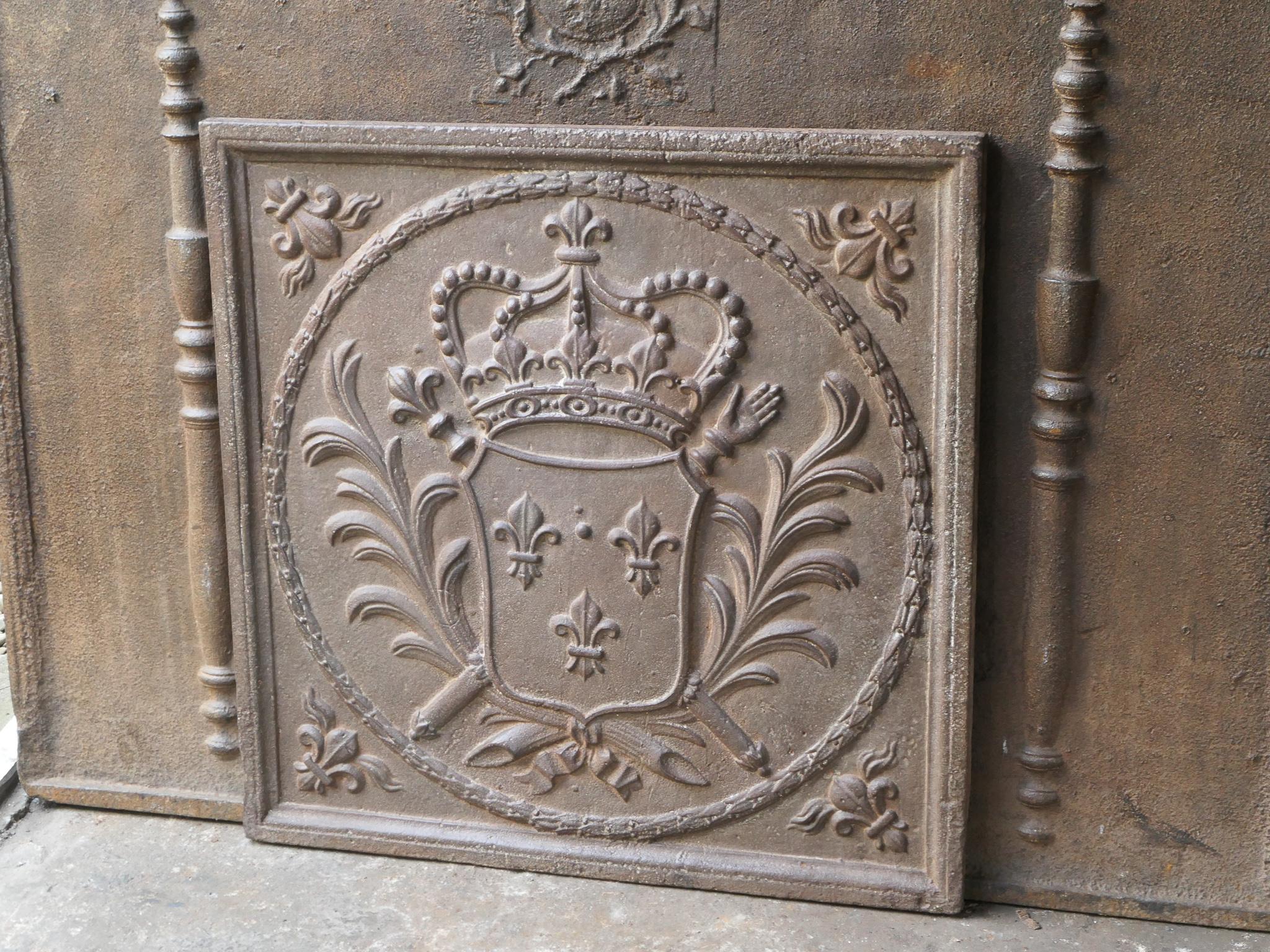 20th Century French Louis XV Style Arms of France Fireback