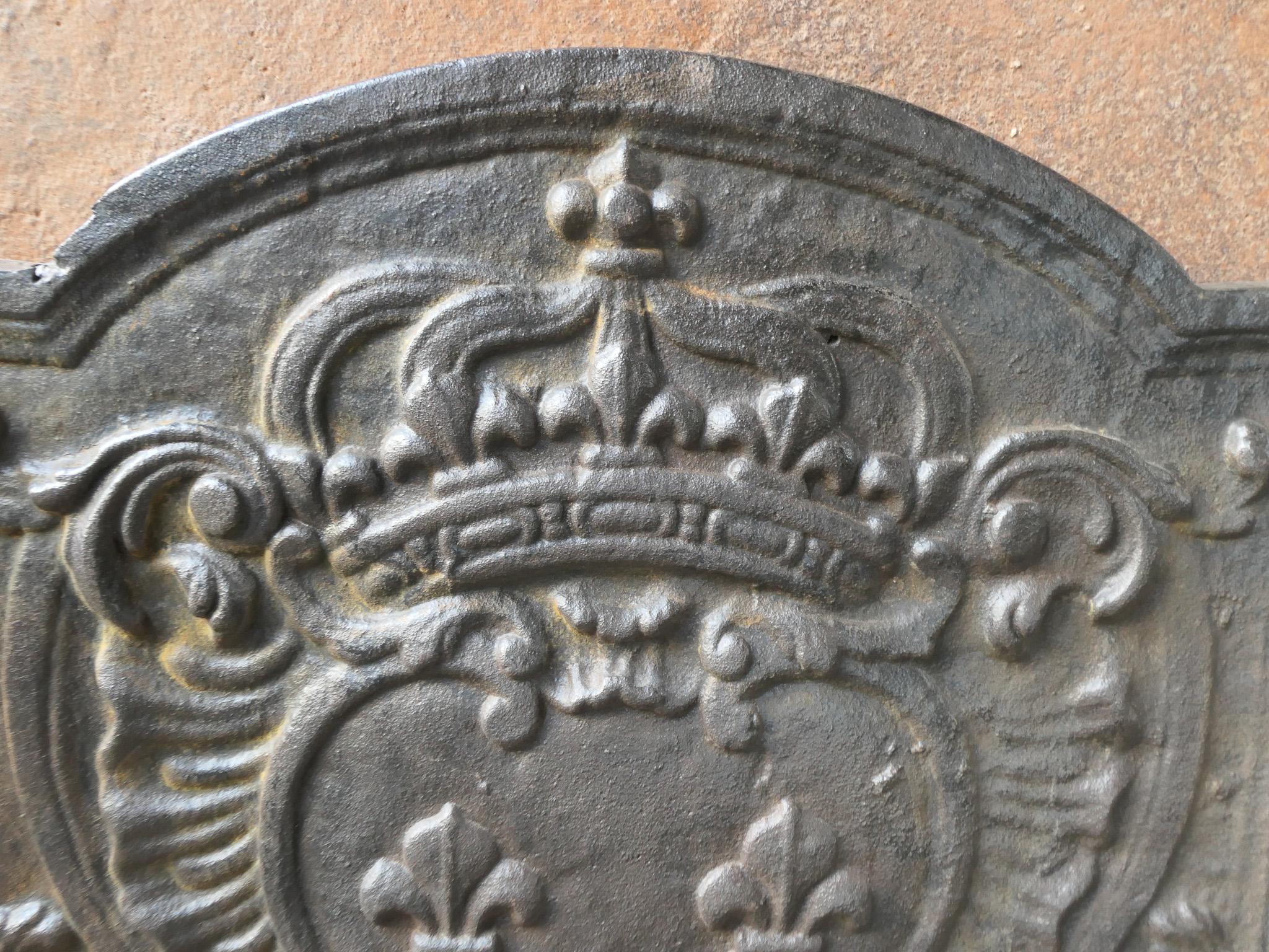 Iron French Louis XV Style 'Arms of France' Fireback / Backsplash