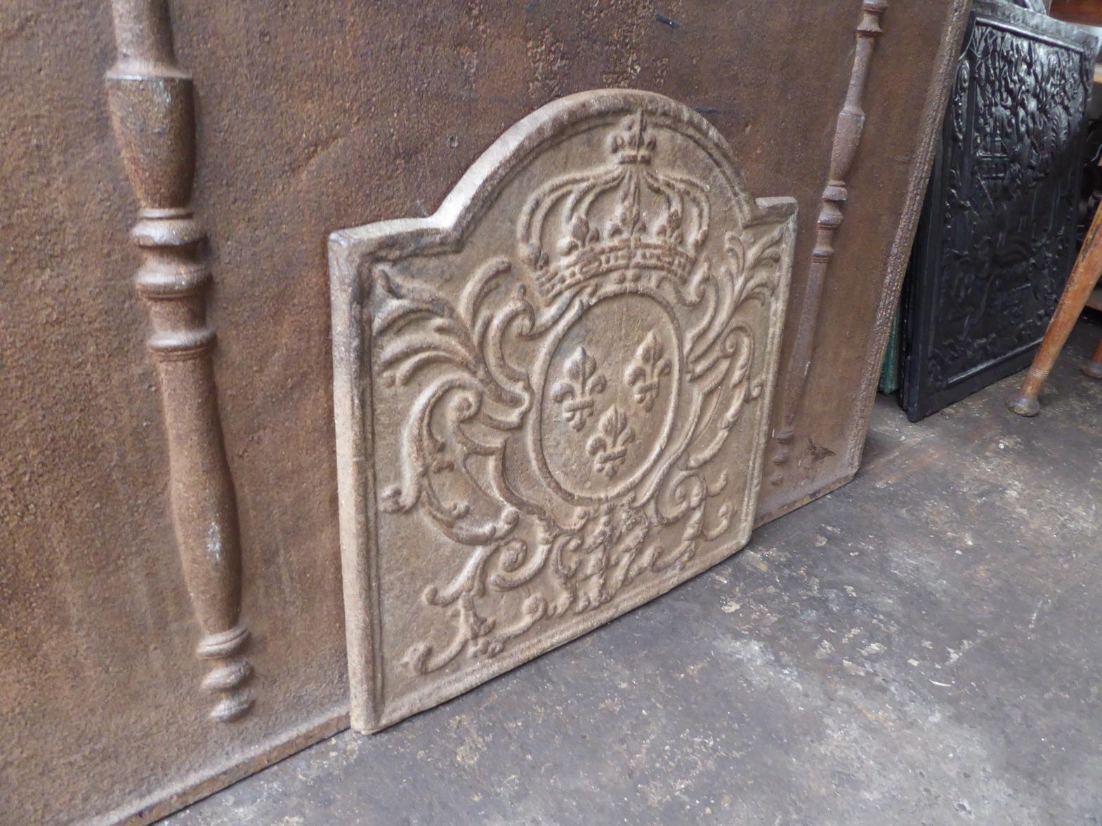 Iron French Louis XV Style 'Arms of France' Fireback