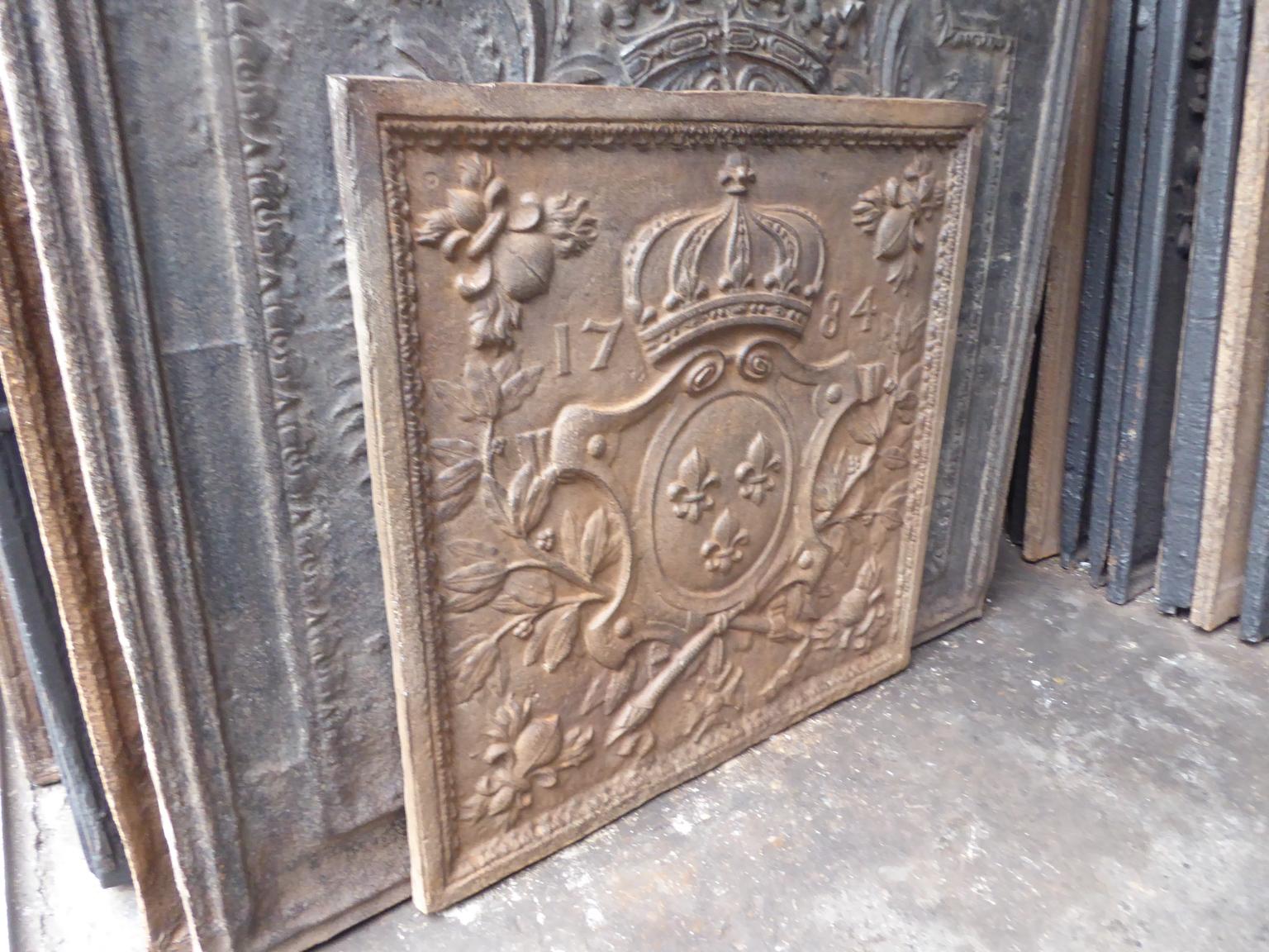 French Louis XV Style 'Arms of France' Fireback 2