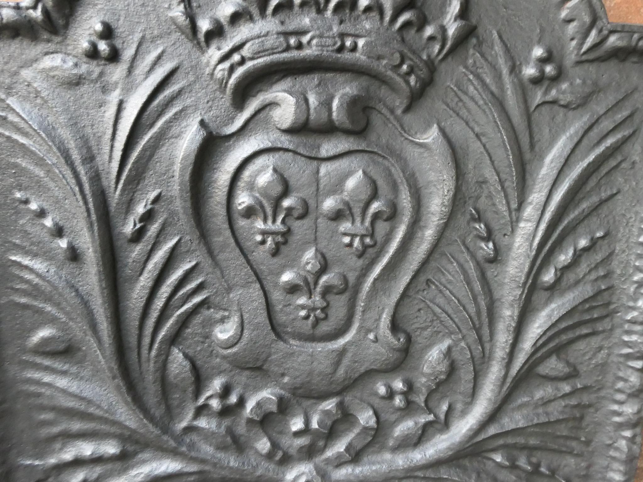 French Louis XV Style 'Arms of France' Fireback 2
