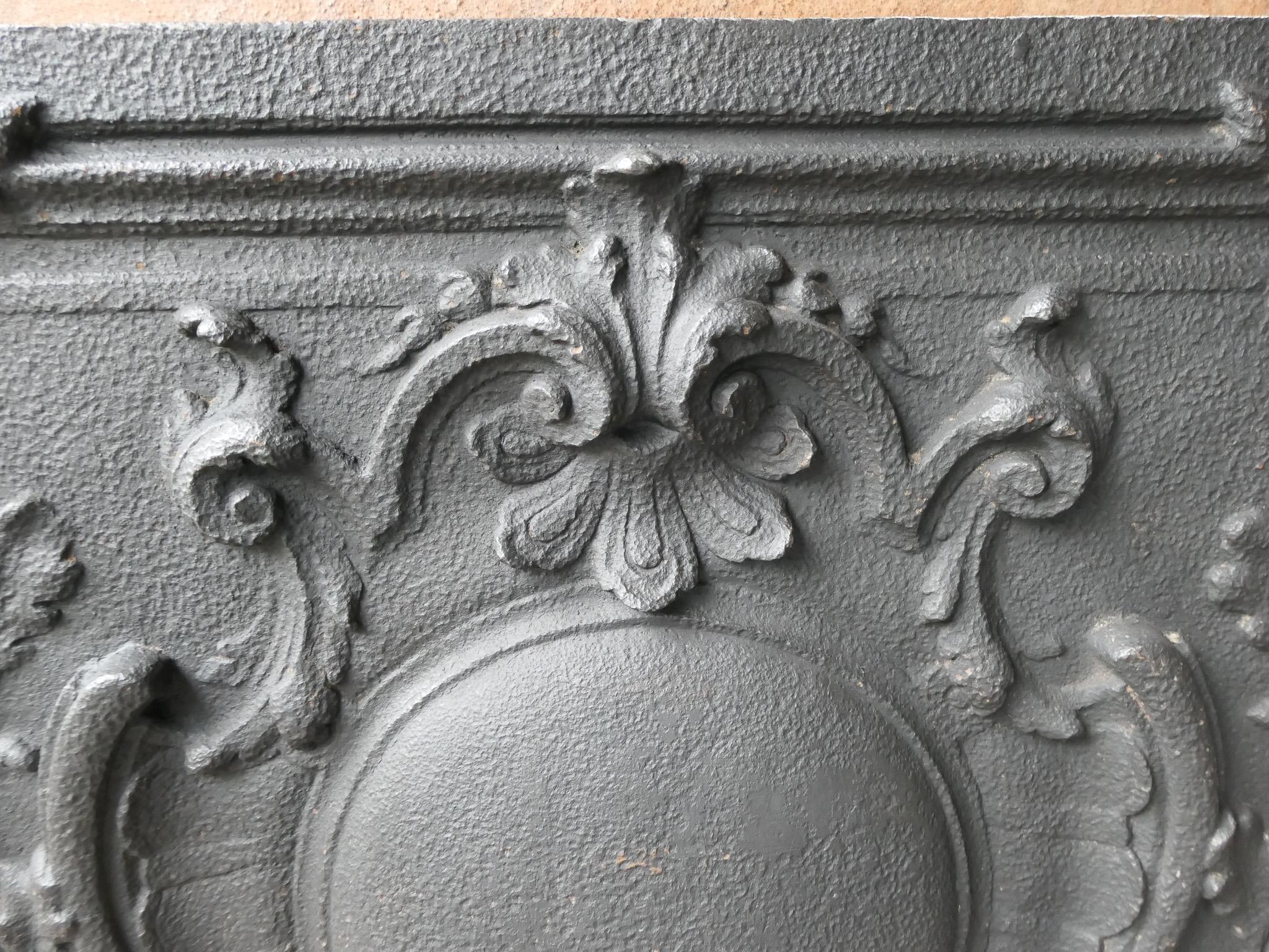 Plaque de cheminée / dosseret de style Louis XV armoiries de France en vente 2