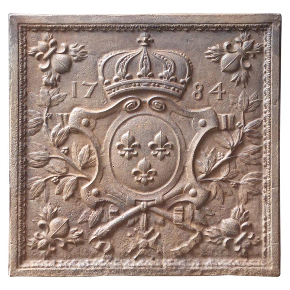 French Louis XV Style 'Arms of France' Fireback