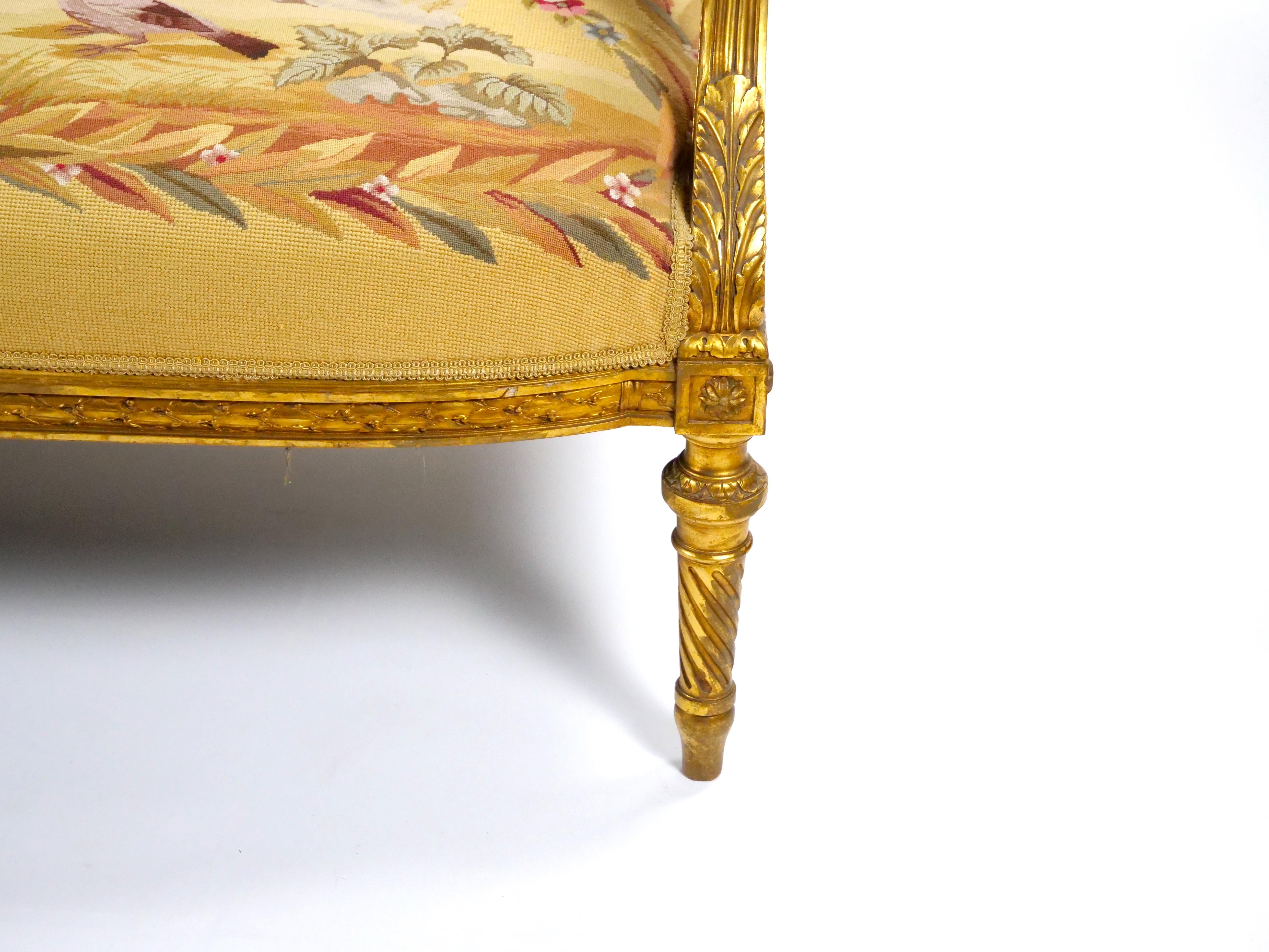 Canapé ancien de style Aubusson Louis XV, Paris, vers 1880 en vente 5