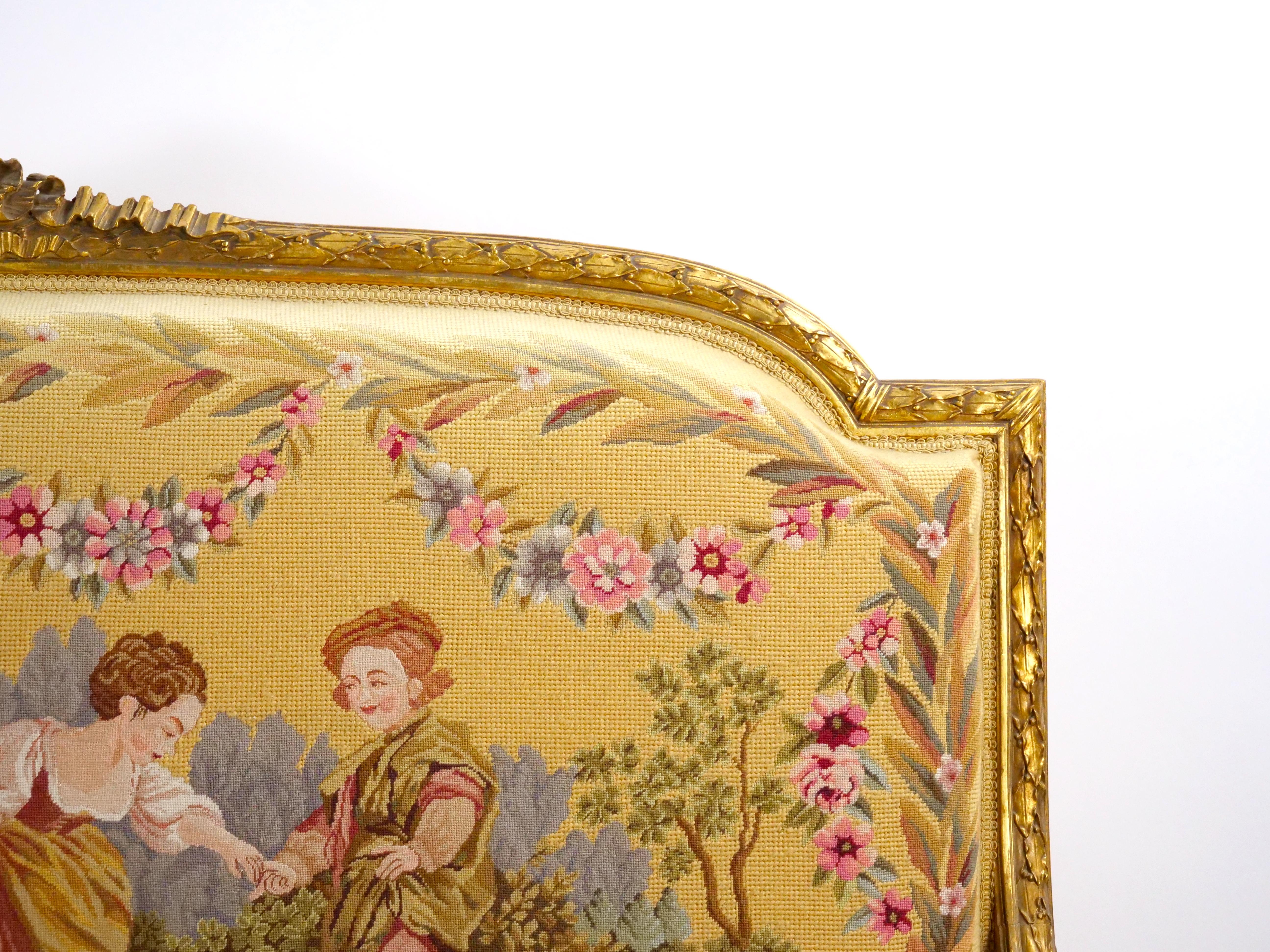 Canapé ancien de style Aubusson Louis XV, Paris, vers 1880 en vente 2