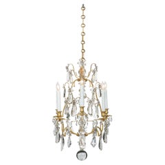 French Louis XV Style Baccarat Crystal and Ormolu Six-Light Chandelier