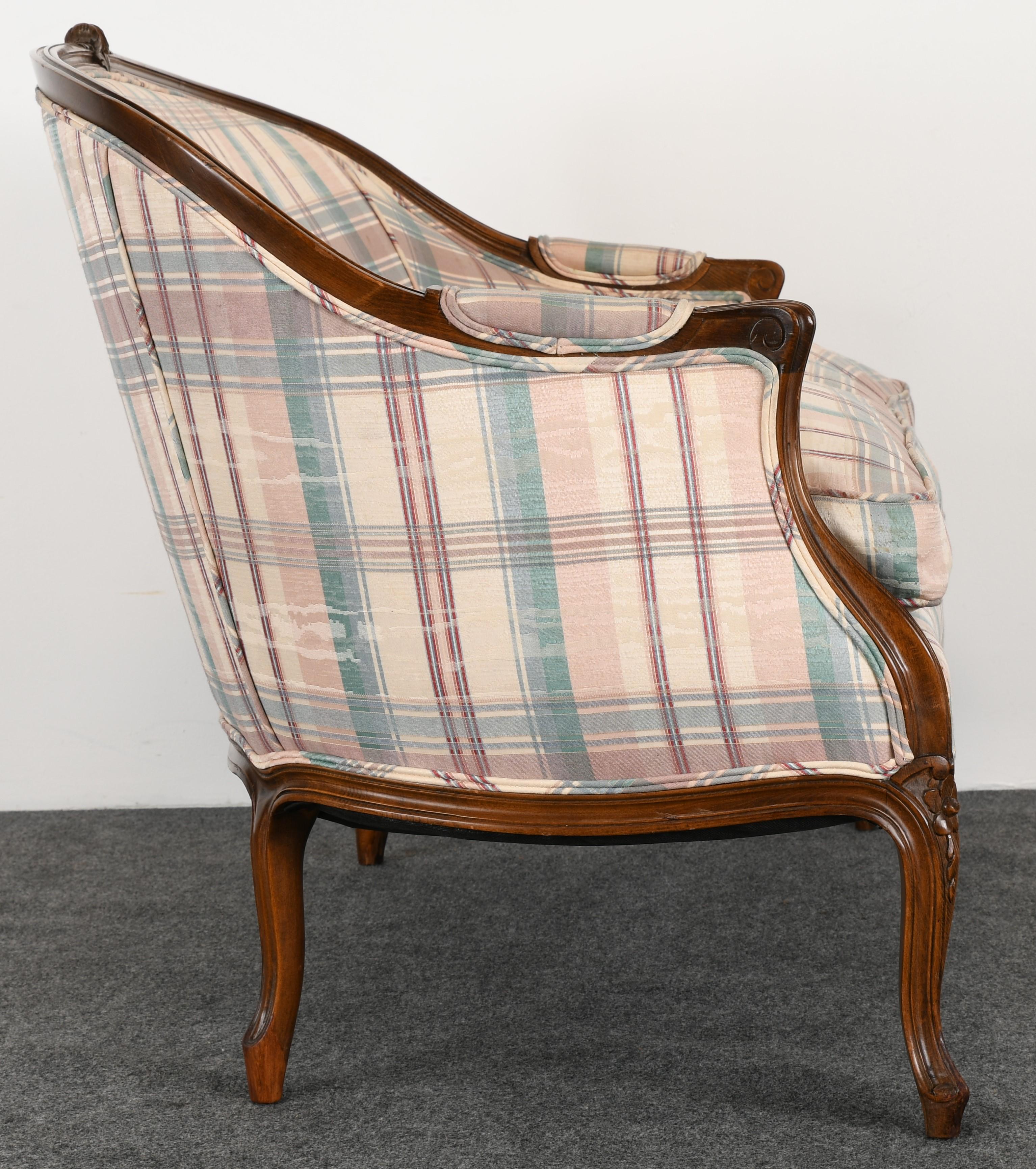 Upholstery French Louis XV Style Beechwood Settee or Sofa, 1920s