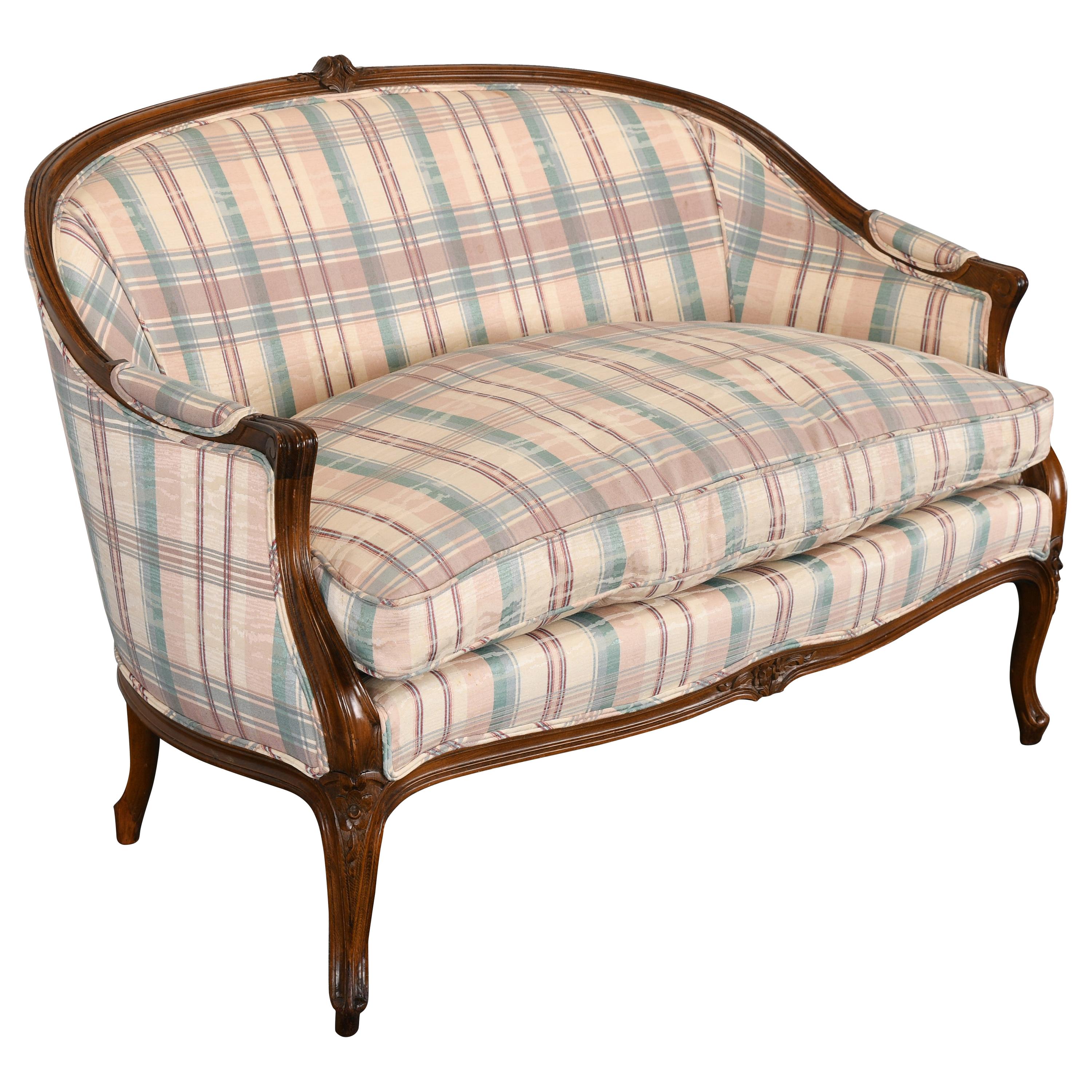 French Louis XV Style Beechwood Settee or Sofa, 1920s