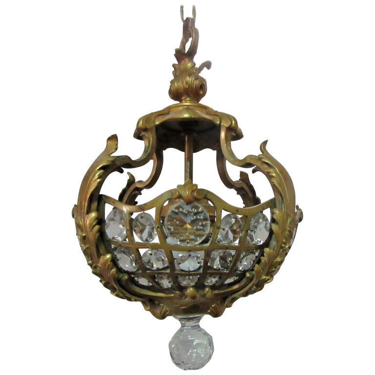 French Louis XV Style Belle Époque Gilt Bronze Chandelier with Crystal ...