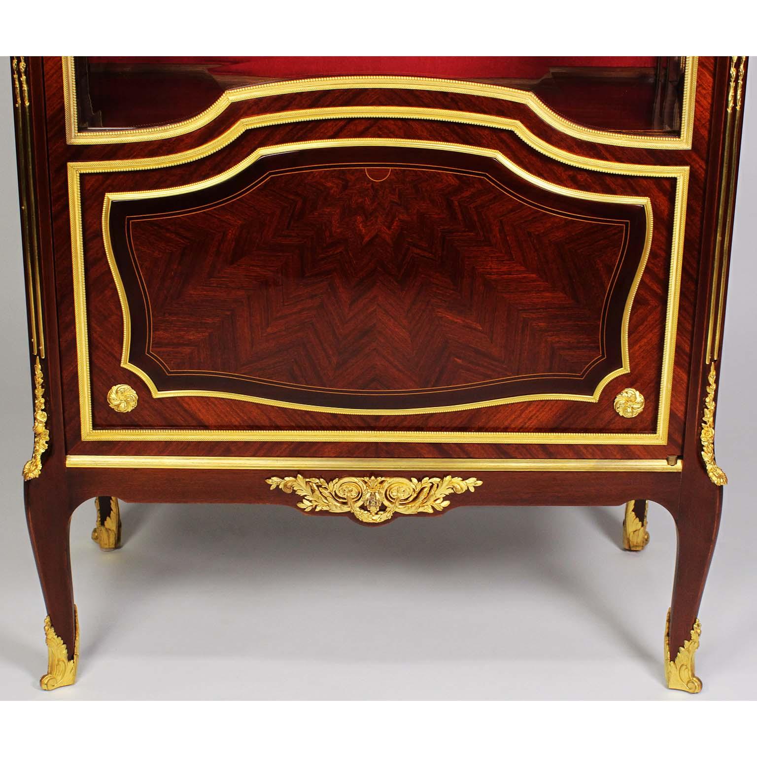 French Louis XV Style Belle Époque Mahogany & Ormolu-Mounted Vitrine Attr. Linke For Sale 7