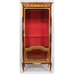 French Louis XV Style Belle Époque Mahogany & Ormolu-Mounted Vitrine Attr. Linke