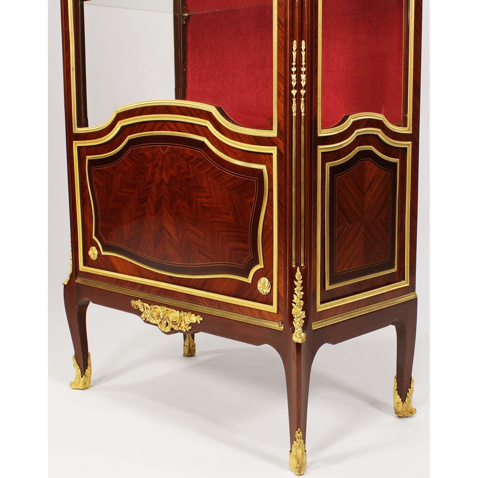 French Louis XV Style Belle Époque Mahogany & Ormolu-Mounted Vitrine Attr. Linke For Sale 3