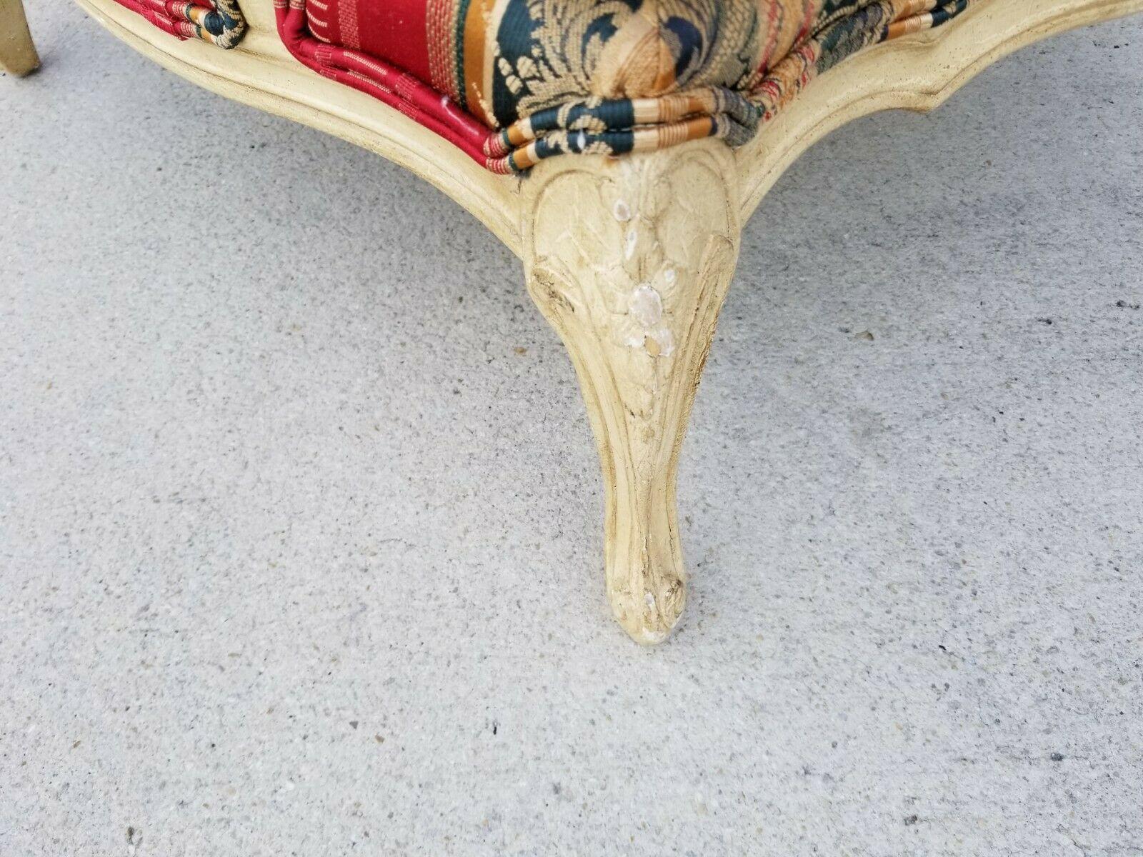  French Louis XV Style Bergere Armchair and Ottoman by Drexel Heritage 4