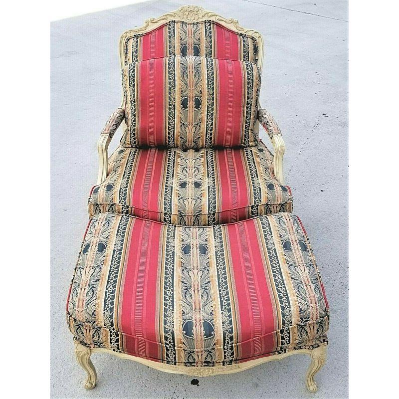 For FULL item description be sure to click on CONTINUE READING at the bottom of this listing.

Offering One Of Our Recent Palm Beach Estate Fine Furniture Acquisitions Of A 
Drexel Heritage Collection Bergere French Louis XV Style Armchair and