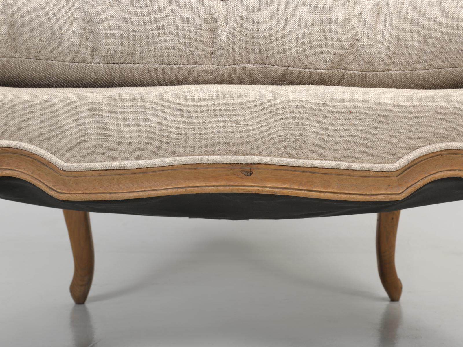 French Louis XV Style Bergère Chair and Ottoman in natural White Oak 1