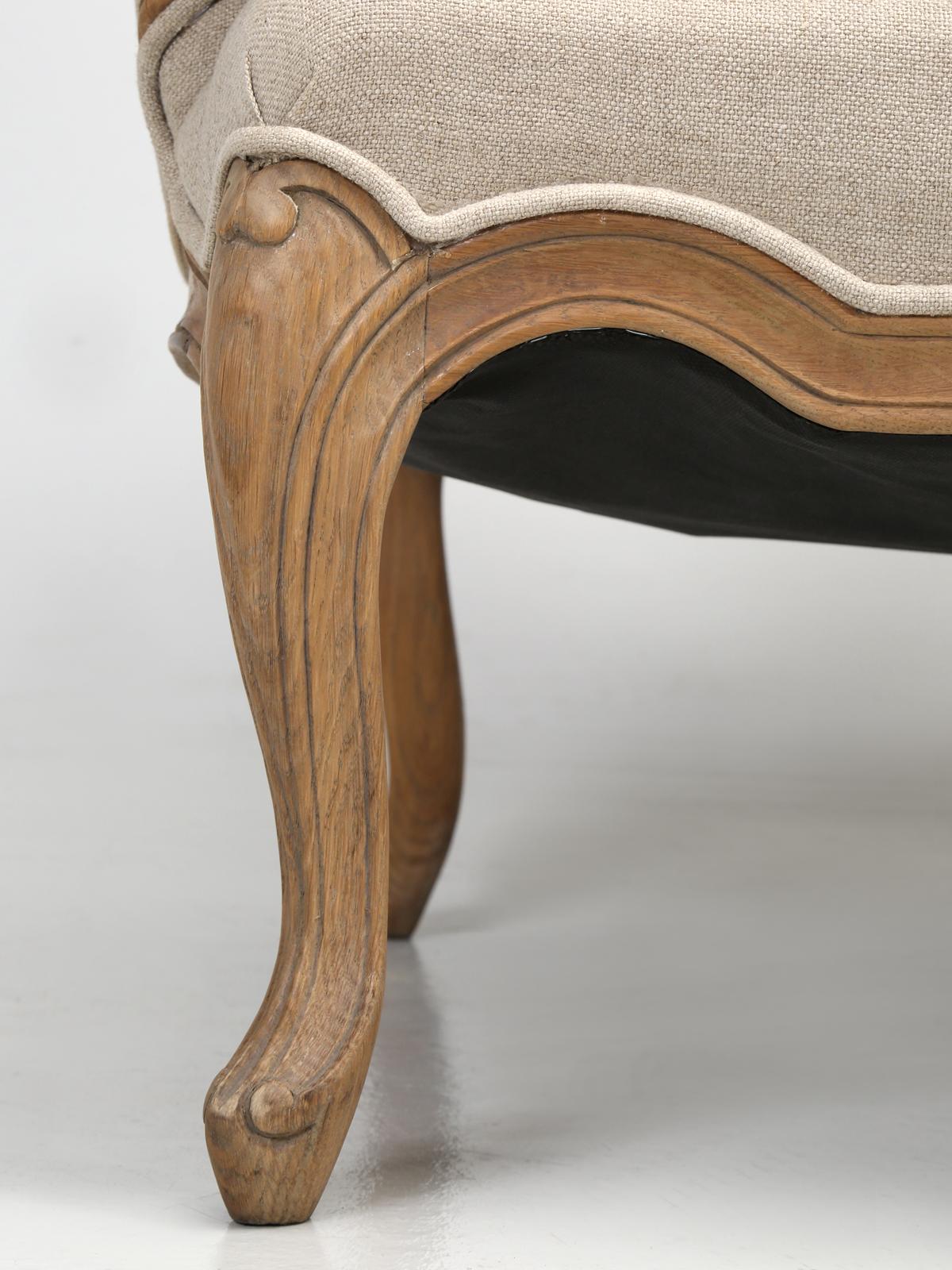 French Louis XV Style Bergère Chair and Ottoman in natural White Oak 2