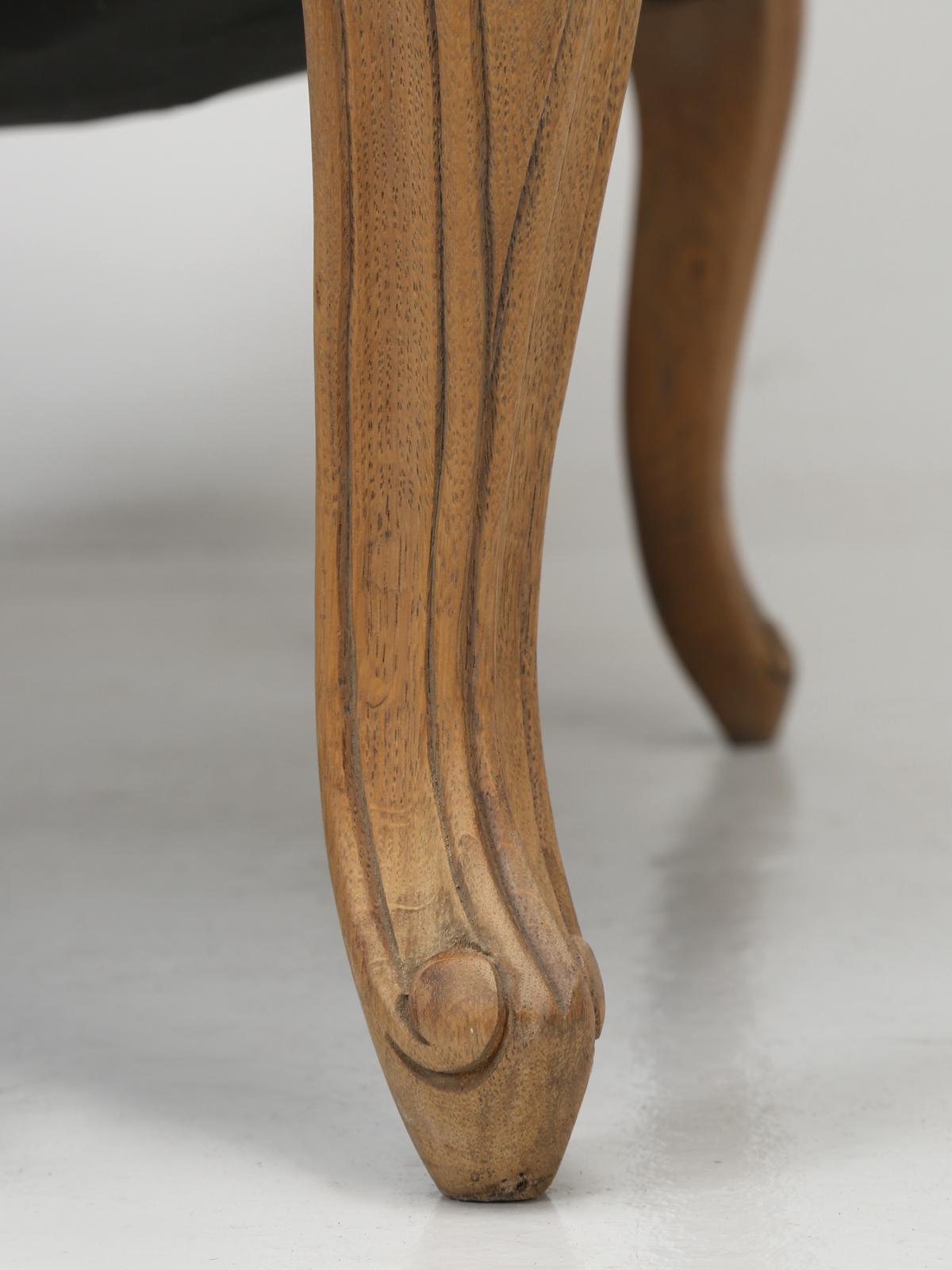 French Louis XV Style Bergère Chair and Ottoman in natural White Oak 4
