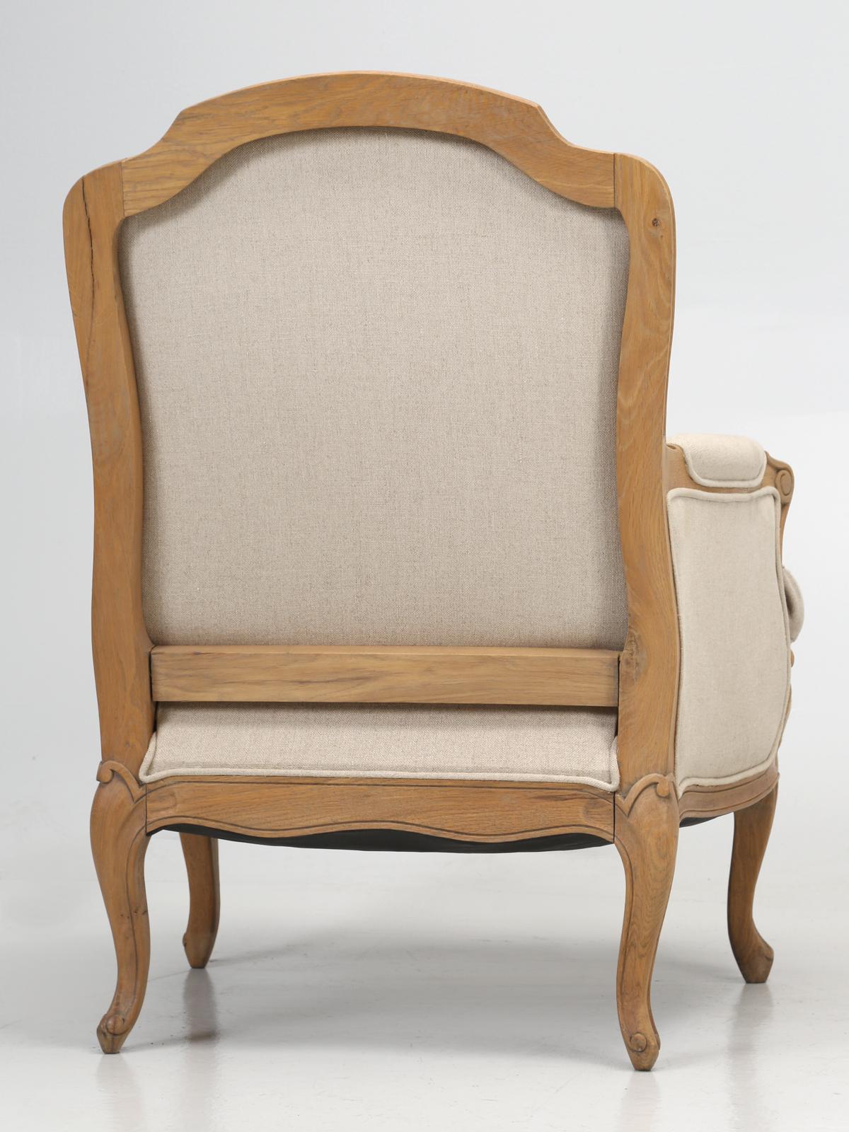 French Louis XV Style Bergère Chair and Ottoman in natural White Oak 6