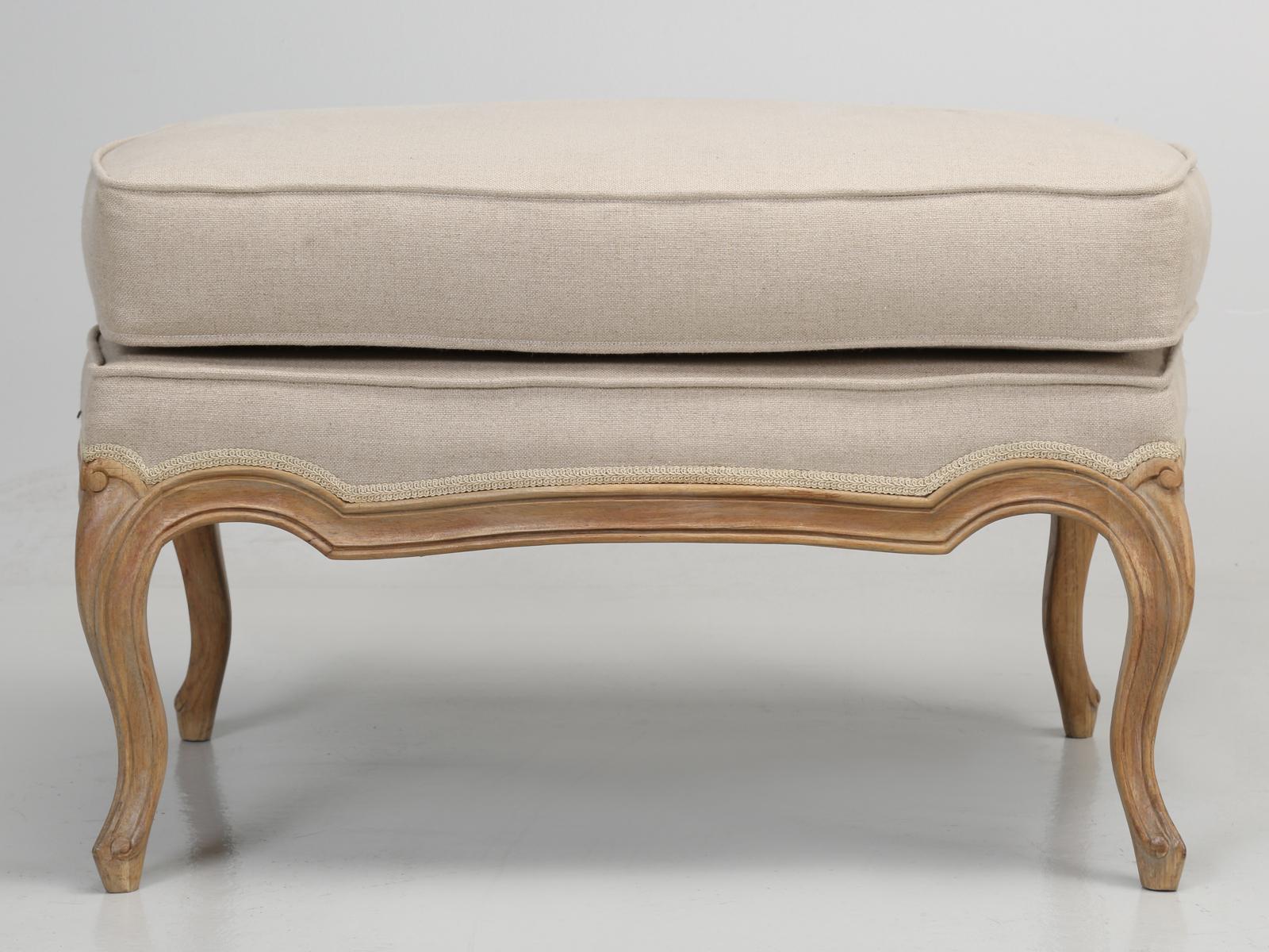 French Louis XV Style Bergère Chair and Ottoman in natural White Oak 7