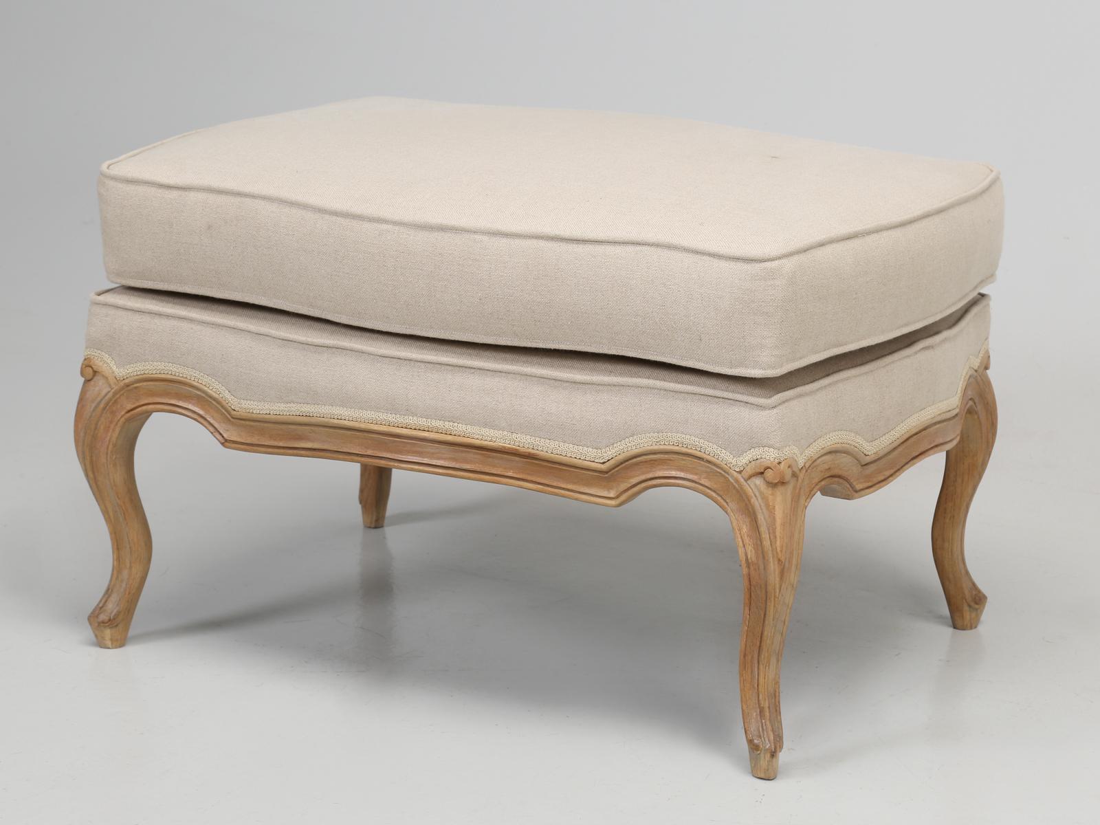 French Louis XV Style Bergère Chair and Ottoman in natural White Oak 8