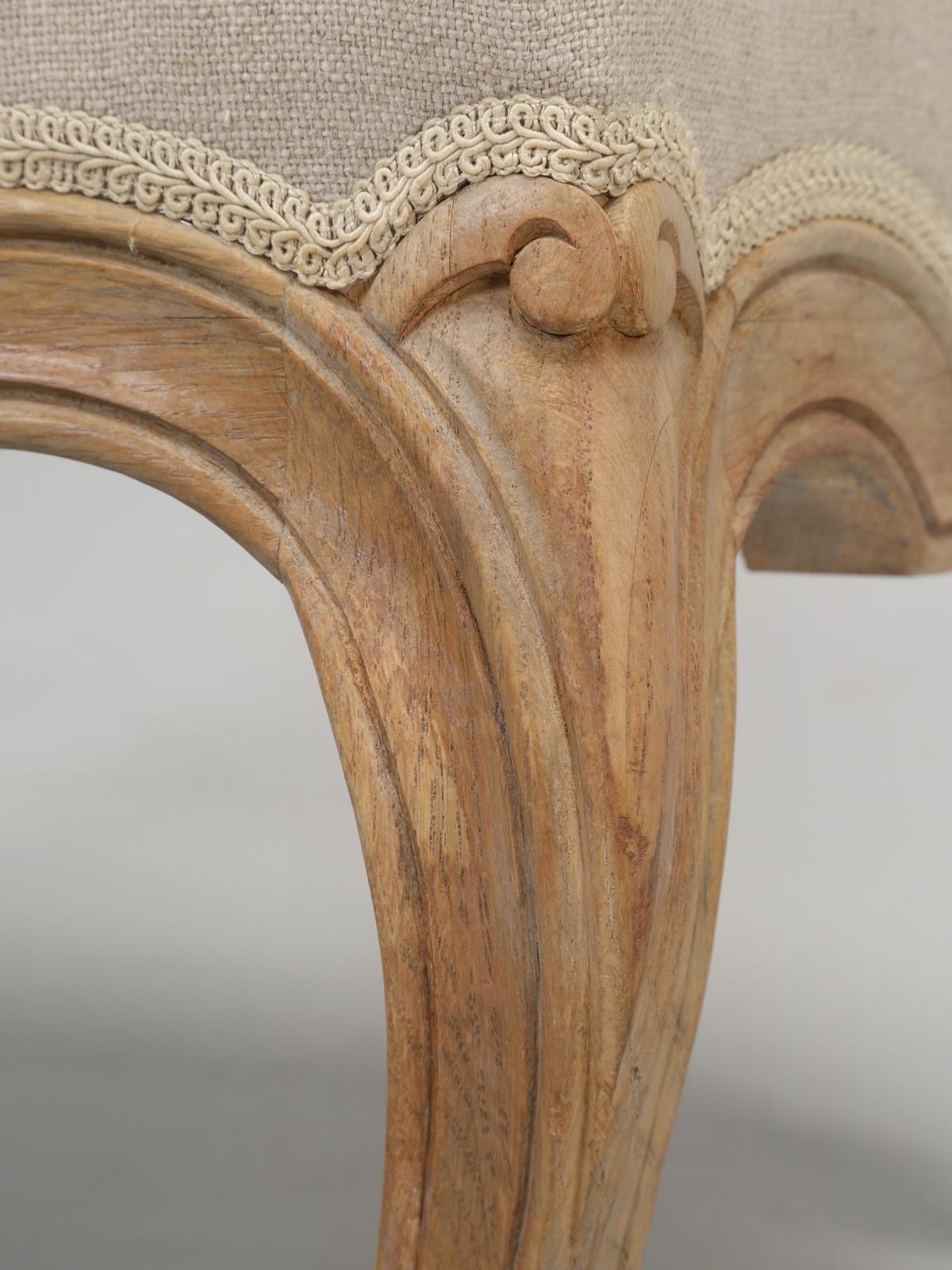 French Louis XV Style Bergère Chair and Ottoman in natural White Oak 10