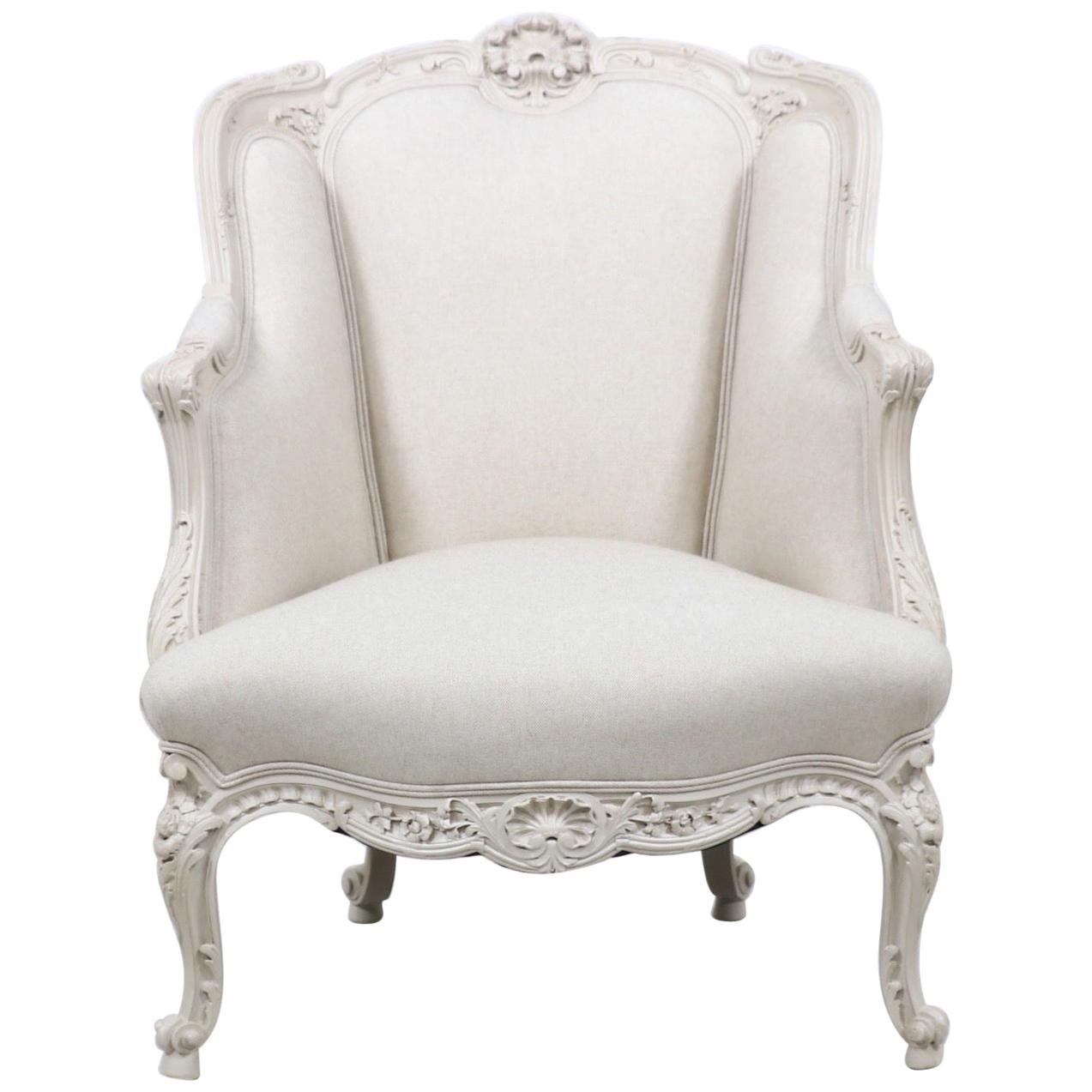 French Louis XV-Style Bergère For Sale