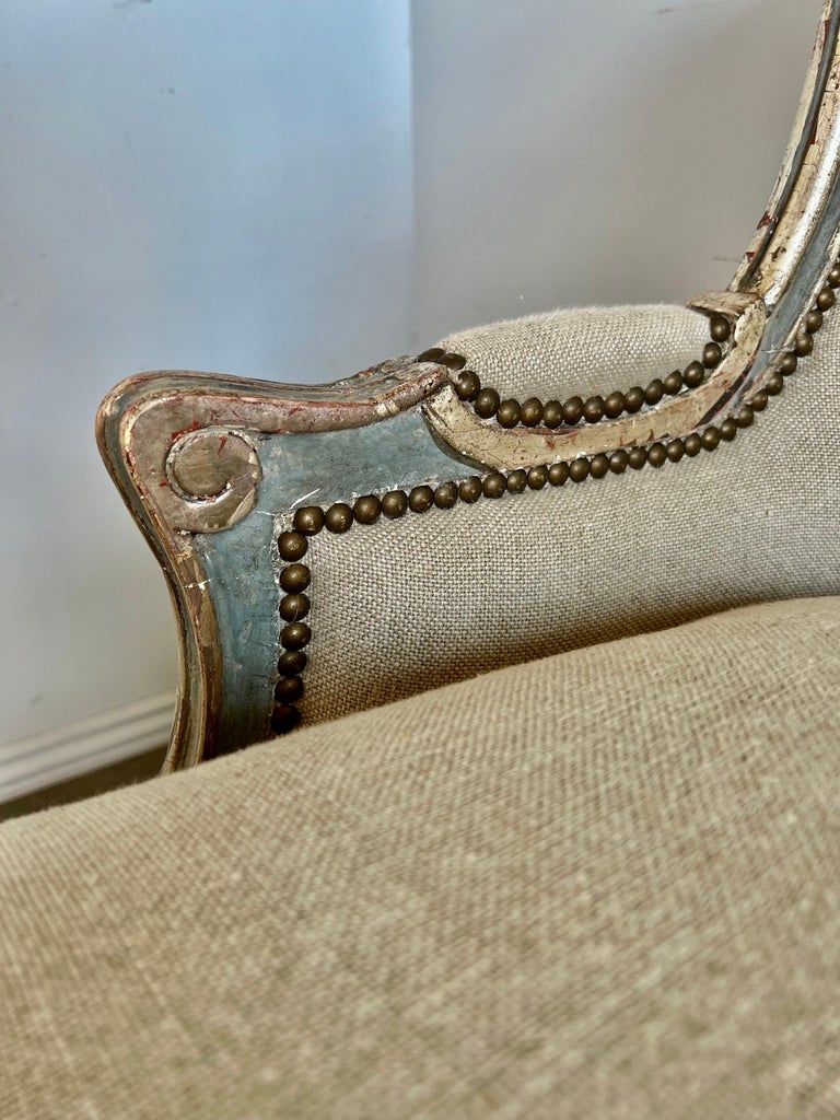 French Louis XV Style Bergeres W/ Belgium Linen Upholstery For Sale at ...