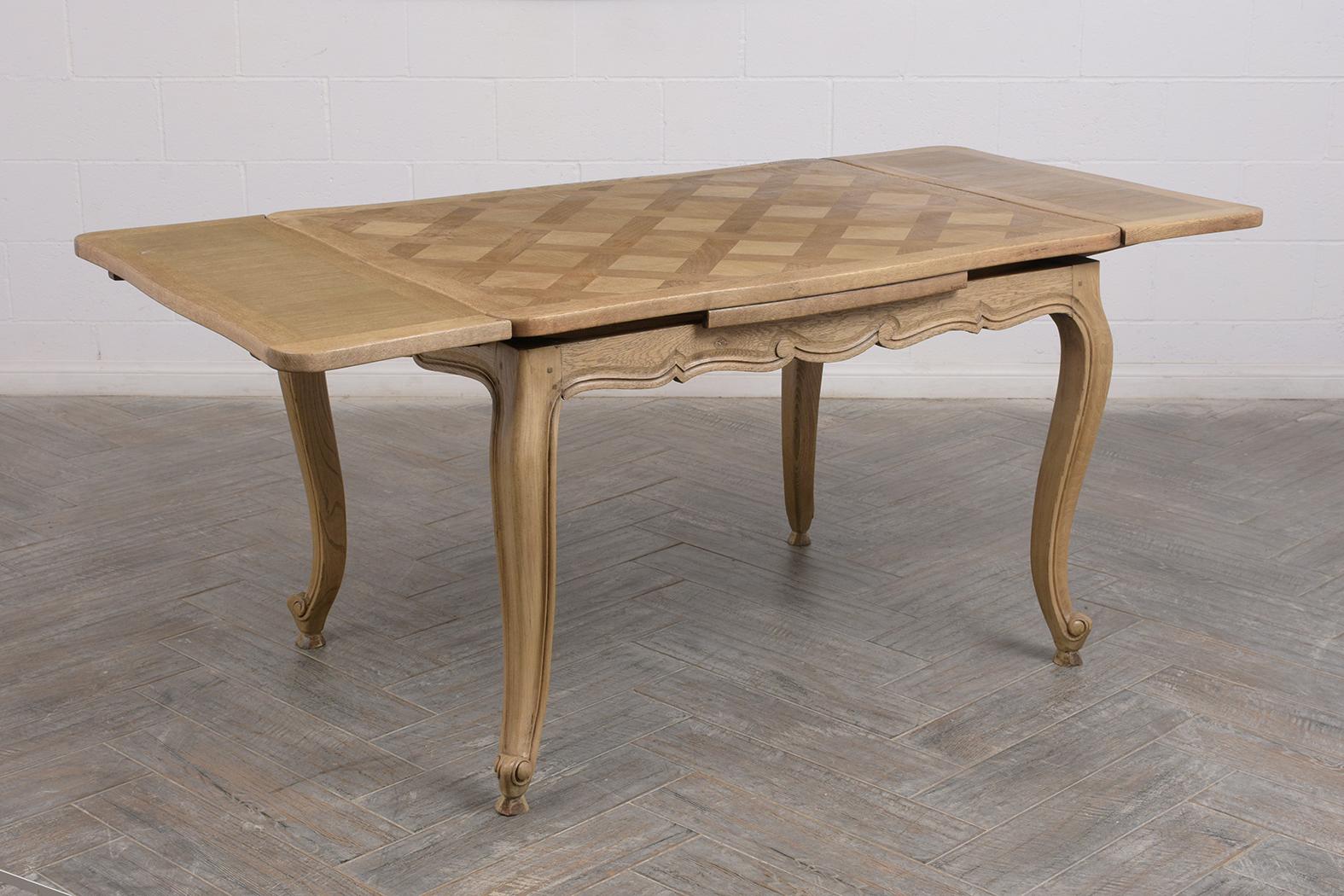 French Louis XV Style Bleached Dining Table For Sale 1