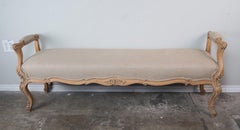 French Louis XV Style Bleached Walnut Bench