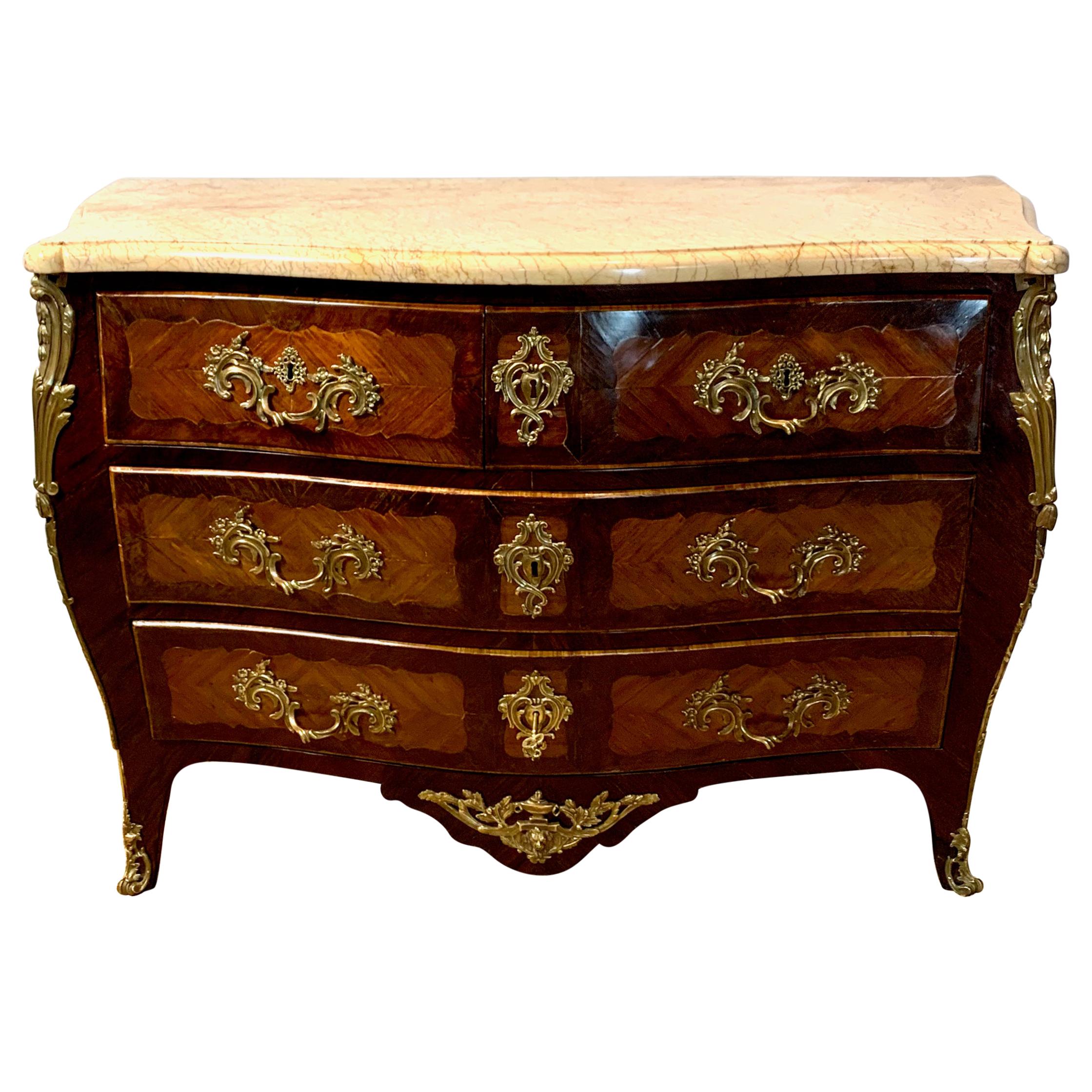 French Louis XV Style Bombé Commode For Sale