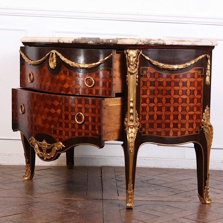 French Louis XV Style Bombe Commode with Gilt Mounts 2