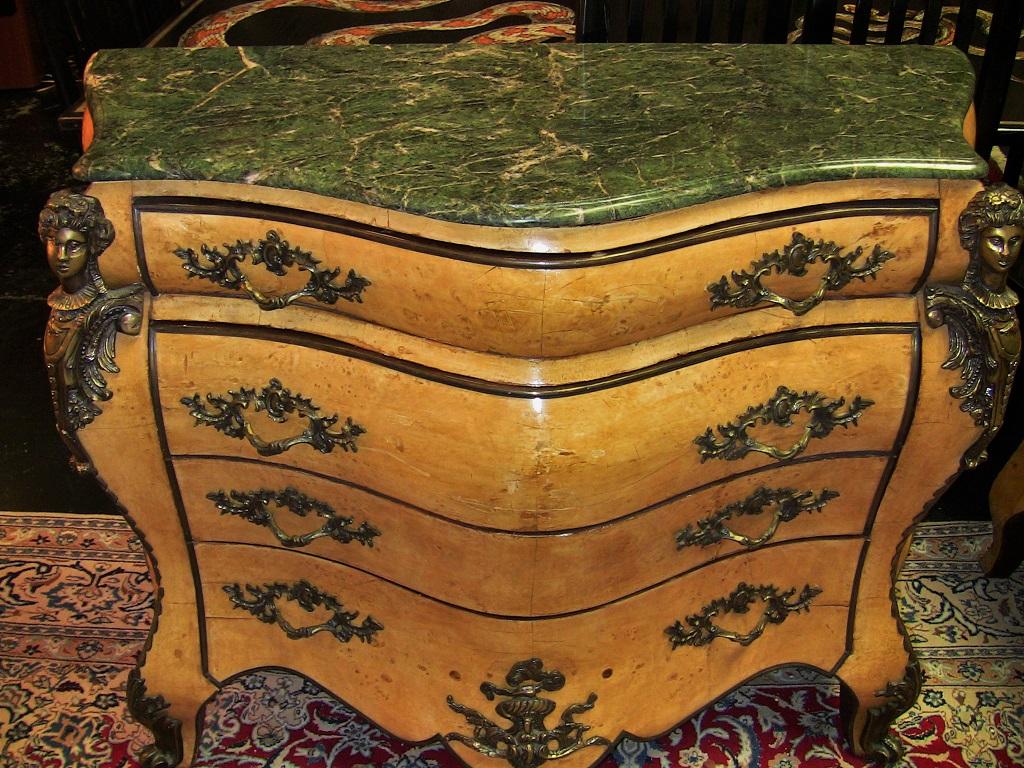 French Louis XV Style Bombe Commodes, Pair 3