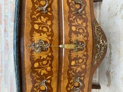French Louis XV Style Bombé Satinwood Marquetry and Ormolu Mounted Commode, 1940
