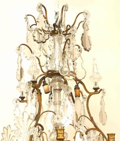 French Louis XV Bronze and Crystal Chandeliers