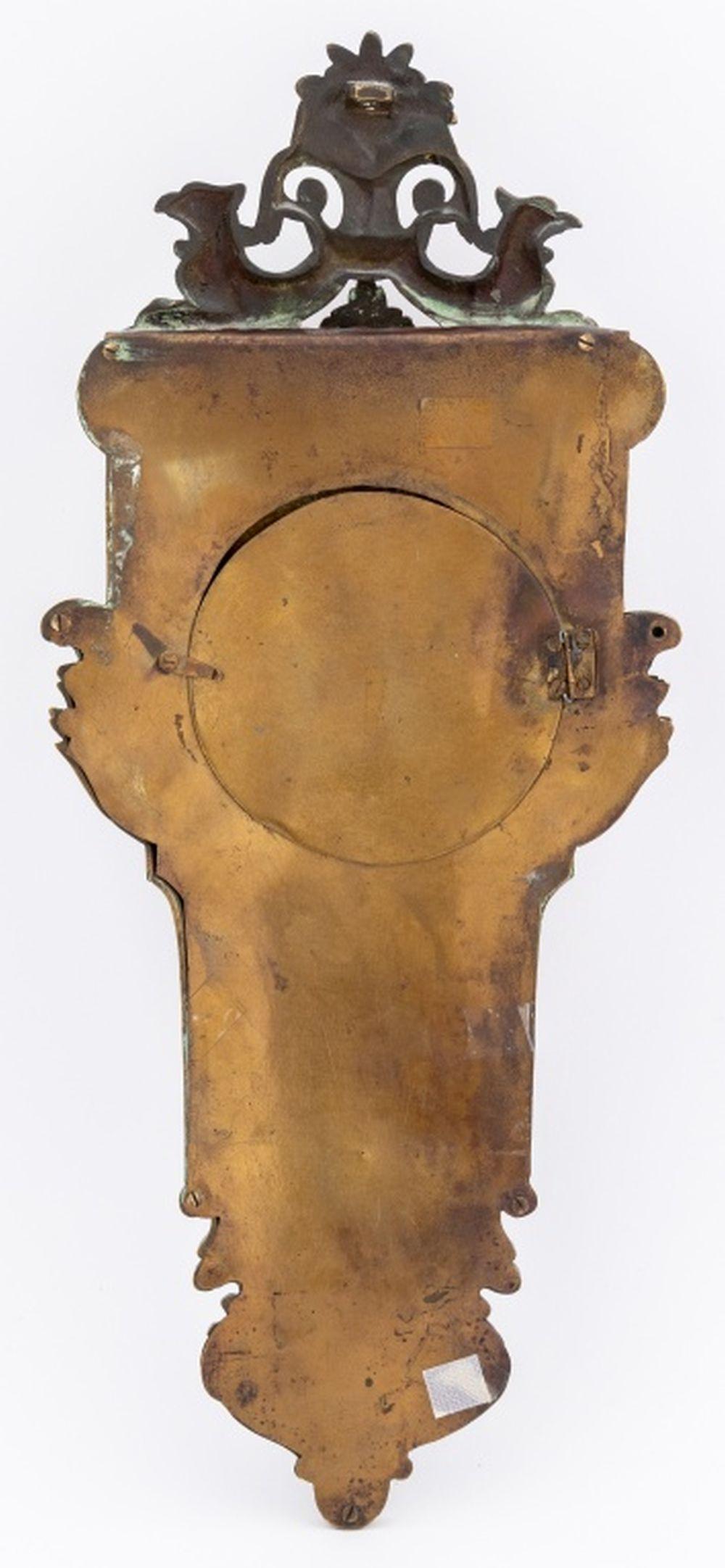 19th Century French Louis XV Style Bronze Cartel Clock, 19th C. For Sale