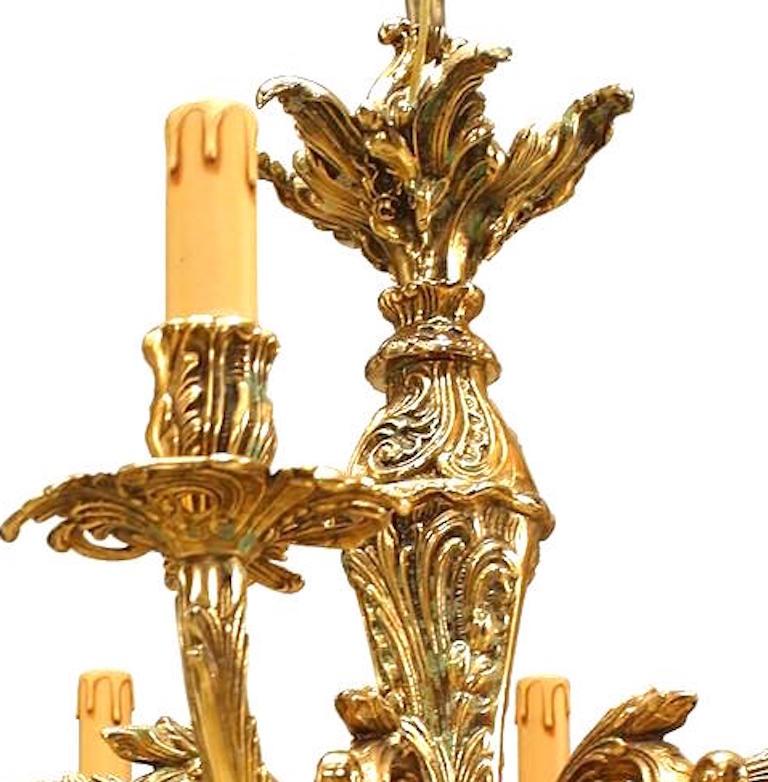 French Louis XV Style Bronze Chandelier In Good Condition For Sale In New York, NY