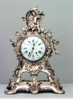 French Louis XV Style Bronze Cupid Clock