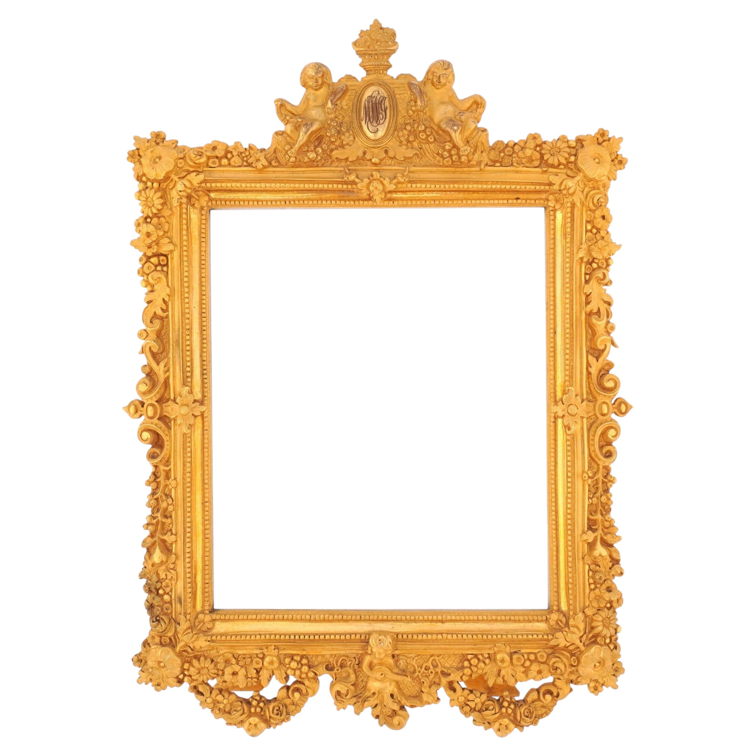 Cornice in bronzo dorato in stile Luigi XV in vendita