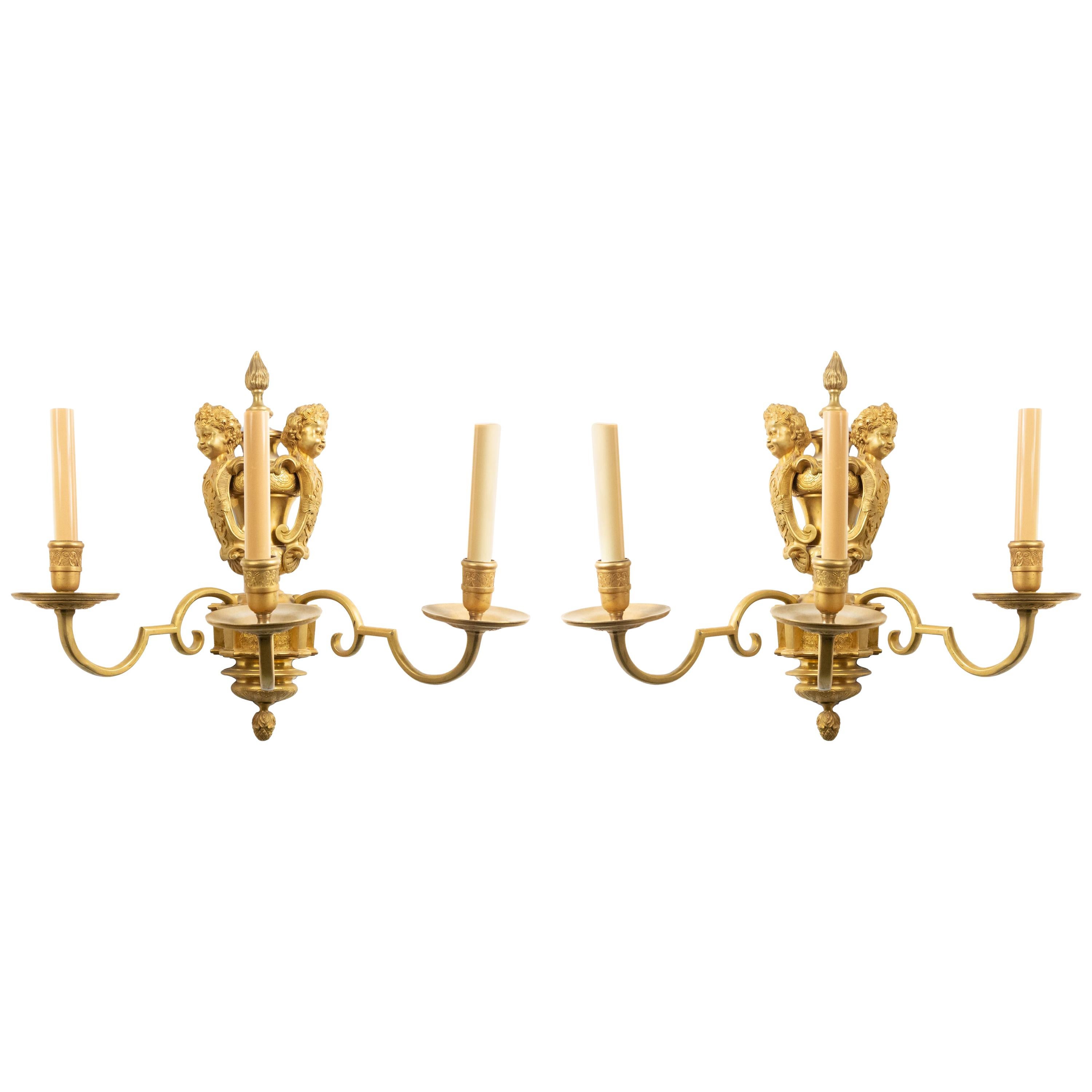 French Louis XV Style Bronze Doré Wall Sconce For Sale