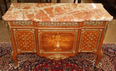 French Louis XV Style Bronze Mounted Inlaid Dresser Commode